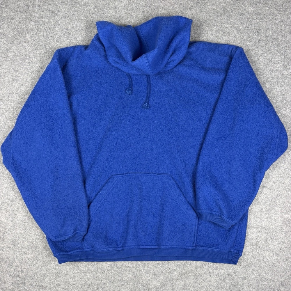 FAST Solar Fleece Hoodie XL Royal Blue Cowl Neck Gorpcore Pullover Vtg 90s